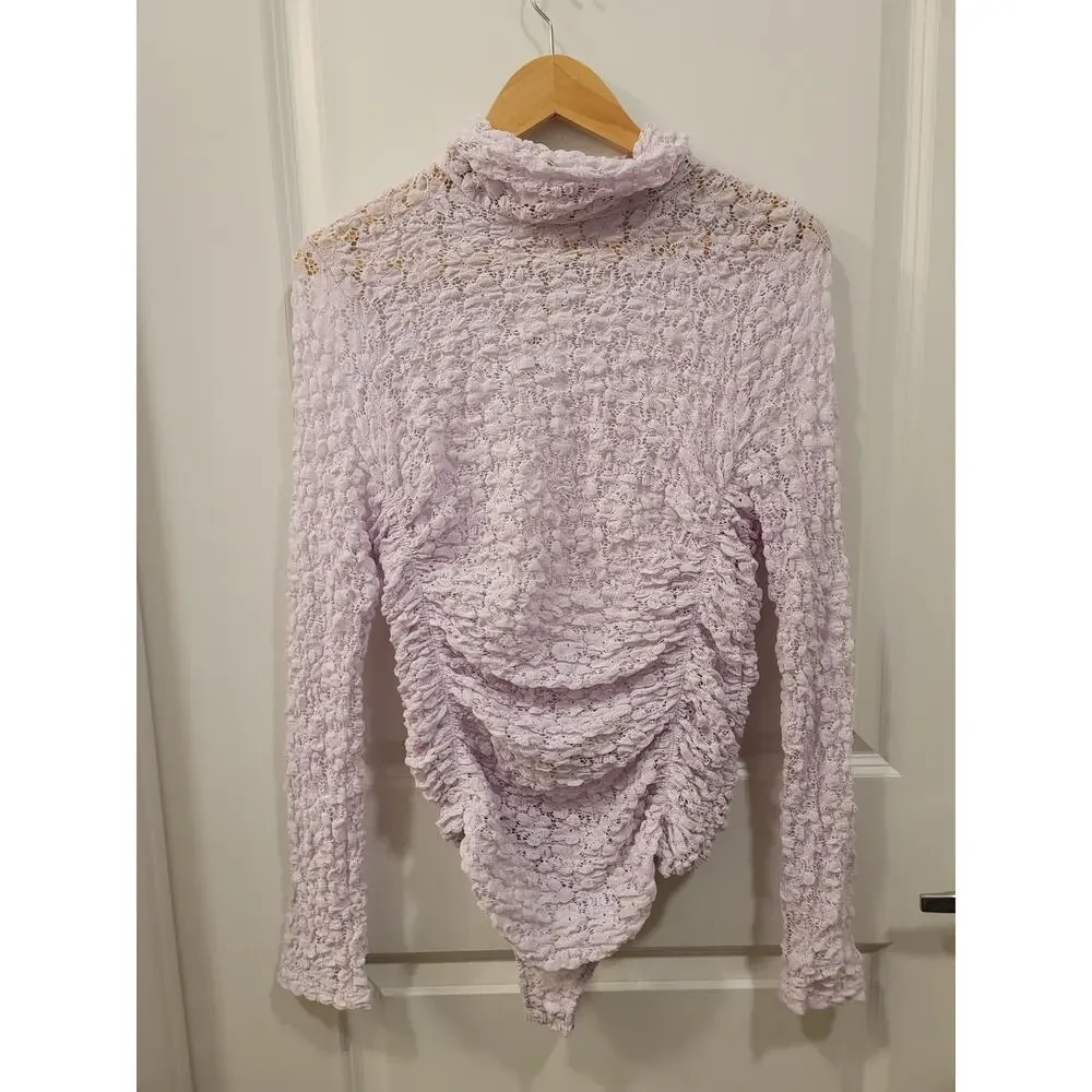 Free People Day & Night Lace Bodysuit In Orchid Ice